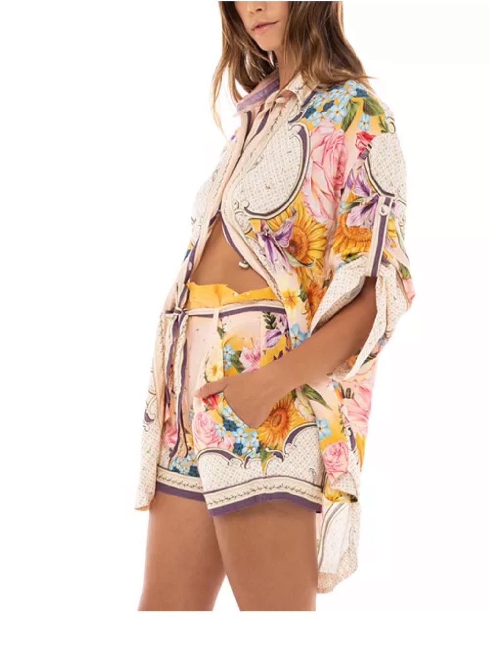 Agua Bendita Chrissy Dreamin Buttondown Shirt and Addison Shorts - Picture 2 of 8